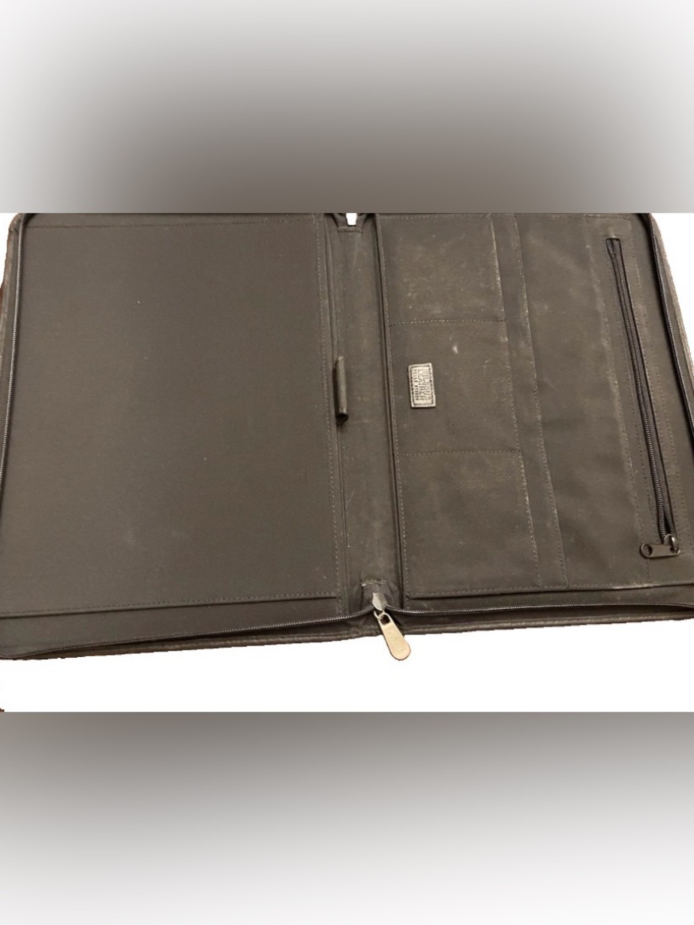 Vintage Wilsons Leather Padfolio Folio Portfolio Executive Black Zipper Business